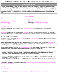 Alternative Funding Program (afp) Sample Letter